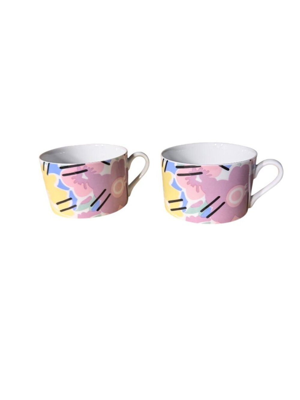 Swid Powell Pastel Floral Porcelain Coffee Cups Set Of 2 By Robert Venturi
